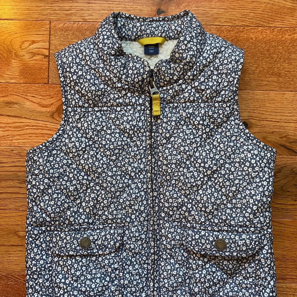 GAP Girl's Quilted Floral Vest